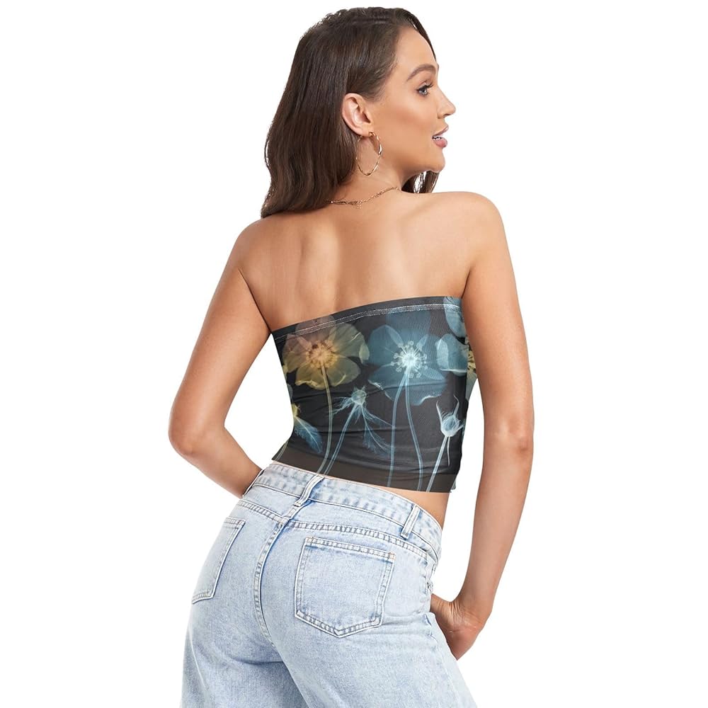 ZENWAWA Women's Sexy Tube Top See Through Sleeveless Hollow